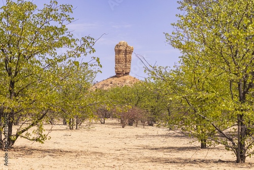 Picture of the famous Vingerklip rock needle in northern Namibia during the day