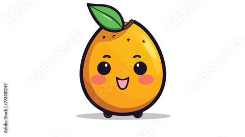 Isolated cute mango simple vector logo design 2d fl