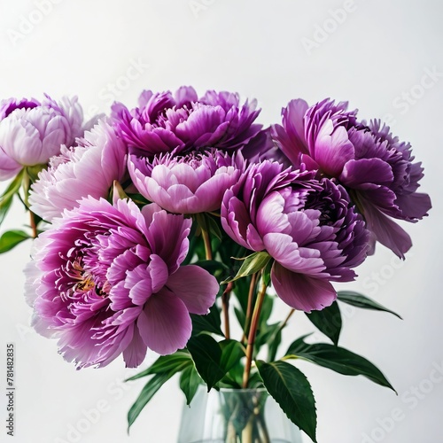  bouquet of peony on white