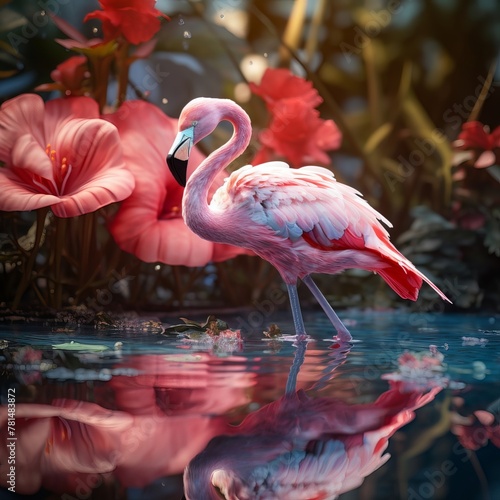 Flamingo Finesse: Graceful Images of Pink Avian Beauties © luckynicky25