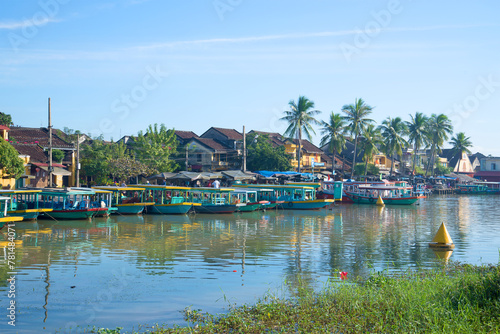 Early morning on the Thu Bon river. The historic town centre of Hoi An