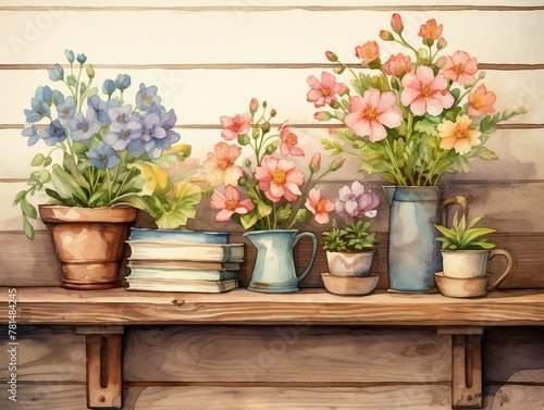 flowers in pots on the table