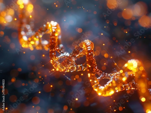 DNA double helix model, close up, bright scientific lighting, essence of life, educational style photo