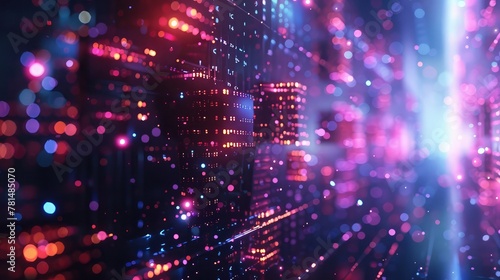 Abstract Futuristic Theme Background Abstract background with glowing particles  wave lines and bokeh effect abstract technology background. Beautiful glowing waves with depth of field. 