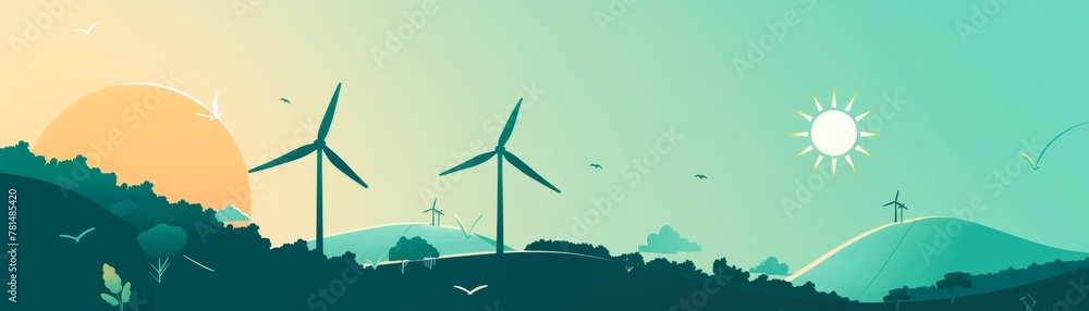 Fototapeta premium A minimalist style of a renewable energy 
