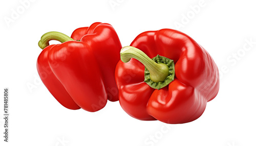Two fresh red bell peppers cut out