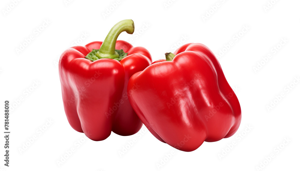 Two fresh red bell peppers cut out Two fresh red bell peppers cut out