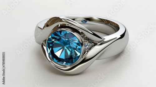 Elegant Silver Ring With Blue Gemstone