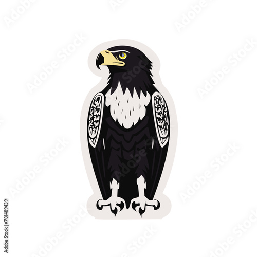 Eagle heads black and white vector, the Head of an eagle in the form of a stylized tattoo. Eagle Mascot Vector Illustration, eagle silhouette, logo, icon, design vector illustration for graphic design
