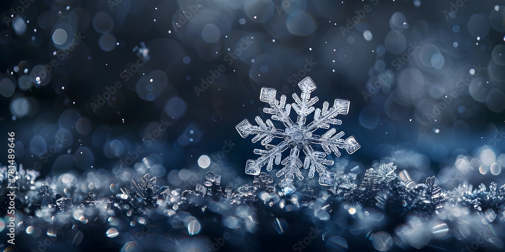 Captivating Snowflake Crystalline Design Against Dark Backdrop Showcasing Nature s Exquisite Captivating Snowflake Crystalline Design Against Dark Backdrop Showcasing Nature s Exquisite