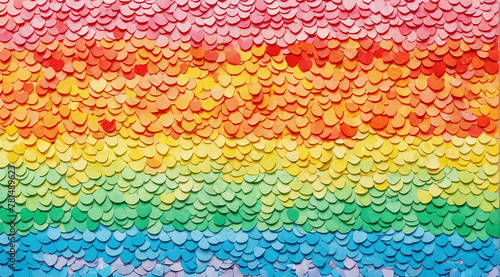 Pride Month  LGBTQ  homosexual  abstract background made from rainbow paper hearts  copy space