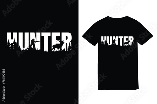 Hunter t-shirt design custom Royalty Free Vector Image.