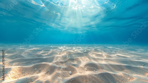 Tranquil underwater seascape with sunbeams