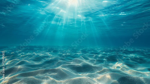 Serene underwater seascape with sun rays