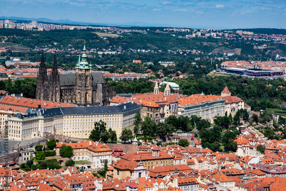 Panoramic view of Prague city centre
