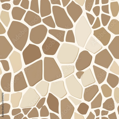 Giraffe Pattern with Tan and Cream Polygonal Patches. A natural pattern inspired by giraffe skin, featuring distinctive tan and cream polygonal patches. textile design or graphic backgrounds. photo