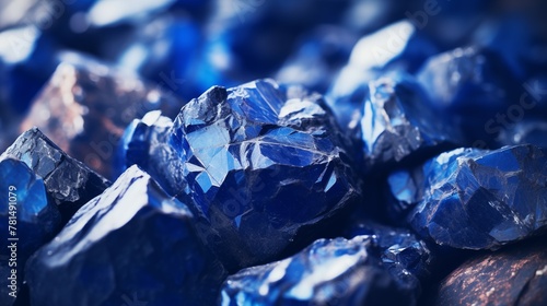Closeup photograph of raw cobalt ore extracted from cobalt mine photo