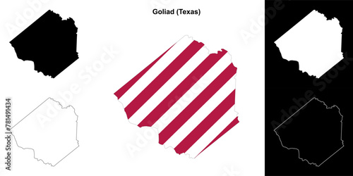 Goliad County (Texas) outline map set photo