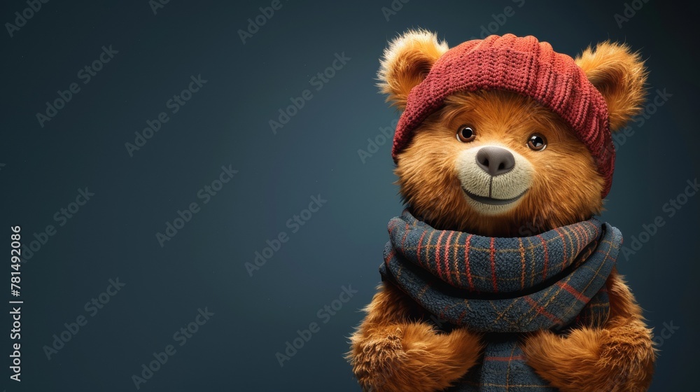 Cozy teddy bear in winter apparel Cozy teddy bear in winter apparel