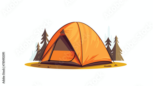 Isolated tent simple vector logo design 2d flat car