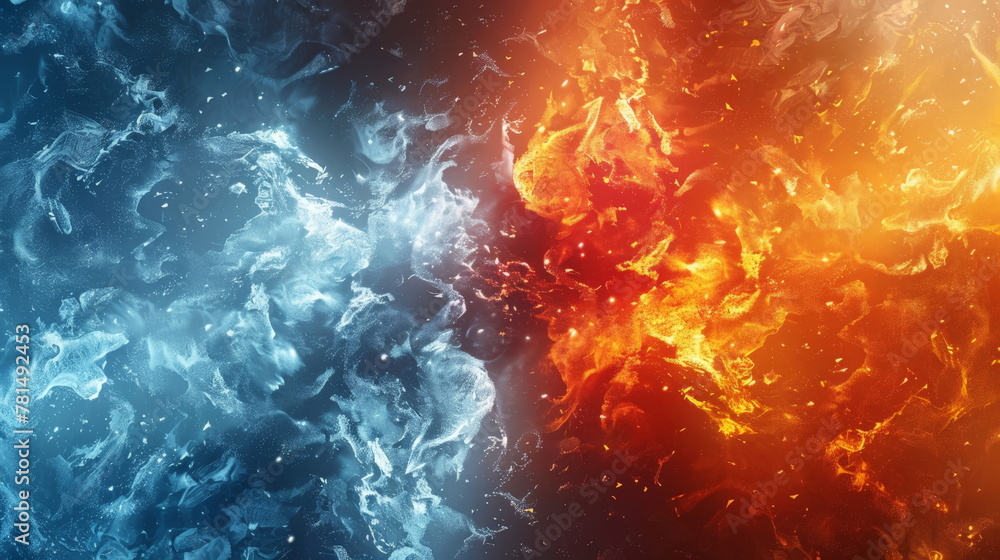 Concept of ice and flame. background fire and ice flames intertwining e and flame Concept of ice and flame. background fire and ice flames intertwining e and flame