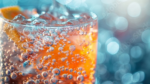 A glass of soda with a slice of orange