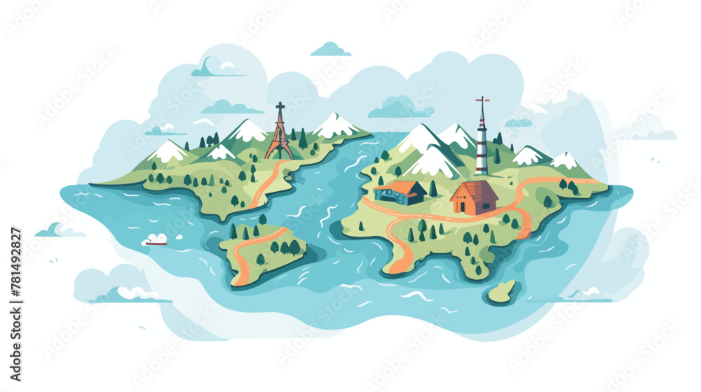 Isolated traveling map simple vector design traveli