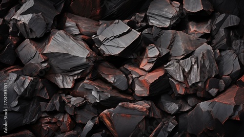 Closeup photograph of raw iron ore extracted from iron mine