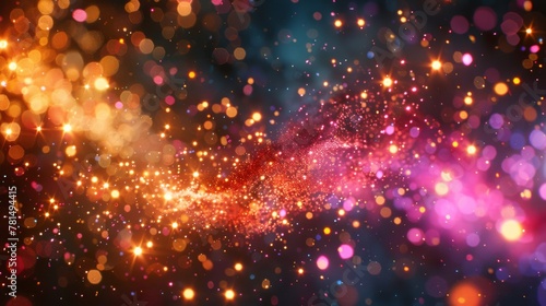 Glitter explosion in slow motion, vibrant colors, celebration moment, sparkling effect