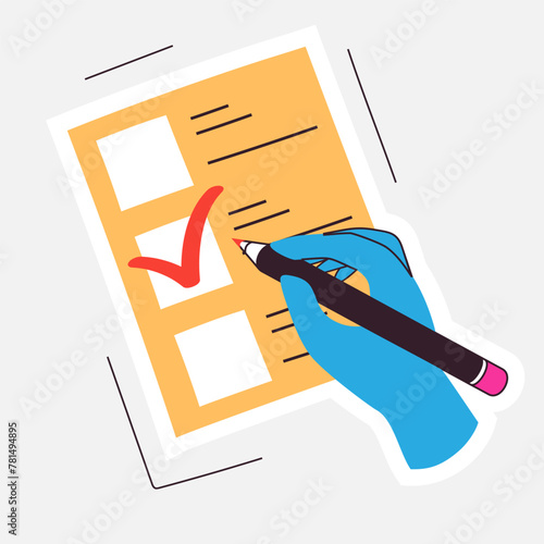 Vote sticker modern colorful style isolated for social media, post, banner, poster