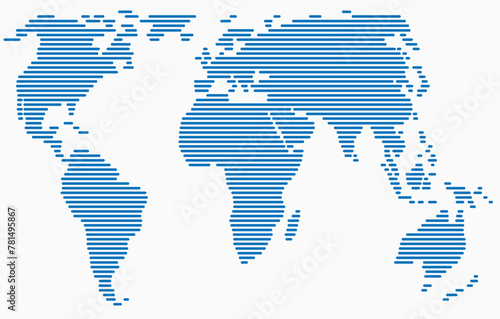 Horizon strip line world map on white background. © tanarch