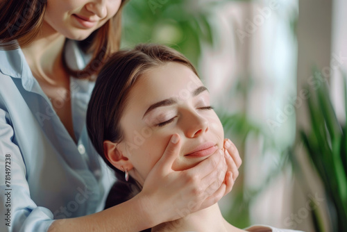 Donna rilassata mentre riceve un massaggio terapeutico professionale sul collo e sulle spalle