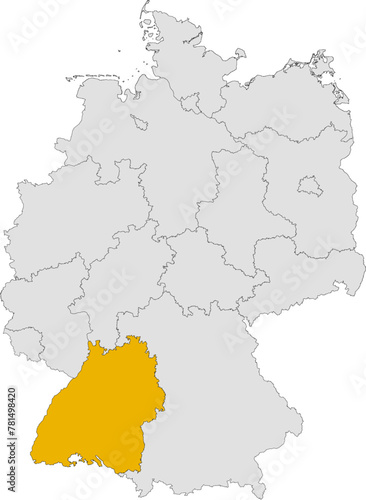 schematic map of German states