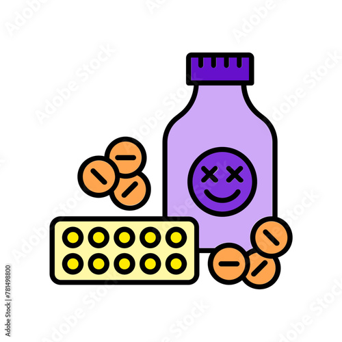 Futuristic Drug icon. fill color icon