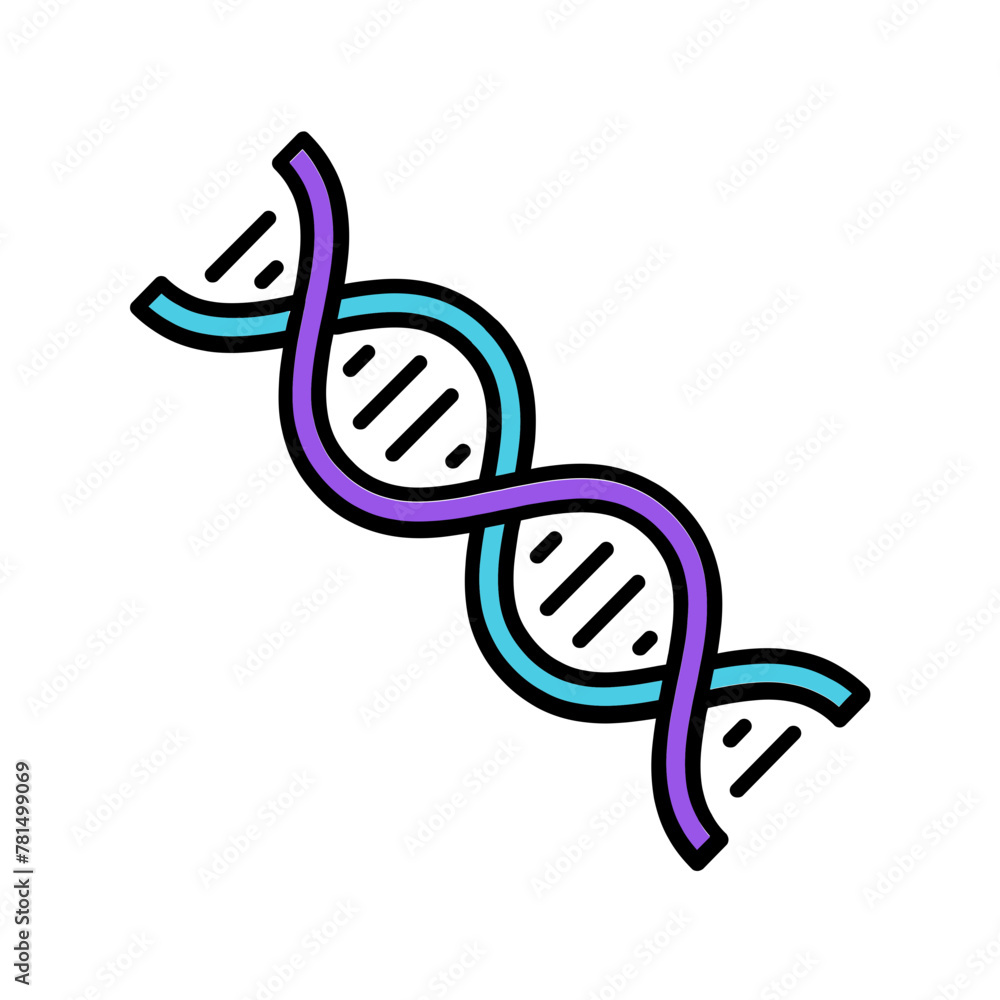 DNA icon. fill color icon DNA icon. fill color icon
