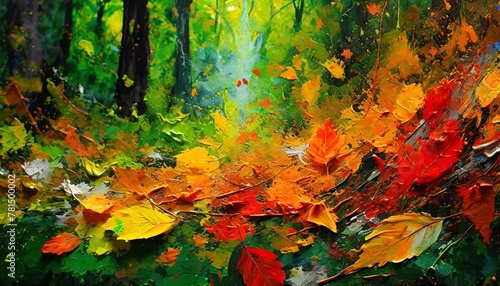 A vibrant background with bold splashes of orange, red, and yellow oil paints