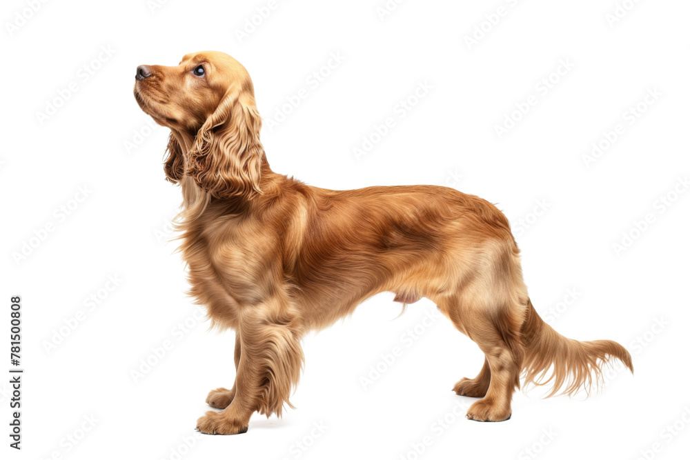Cocker spaniel dog standing isolated on transparent background