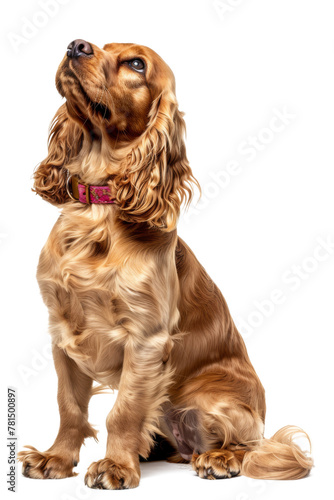 cocker spaniel dog sitting isolated on transparent background