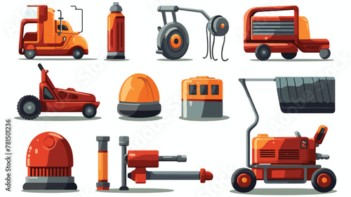 Items 2d flat cartoon vactor illustration isolated