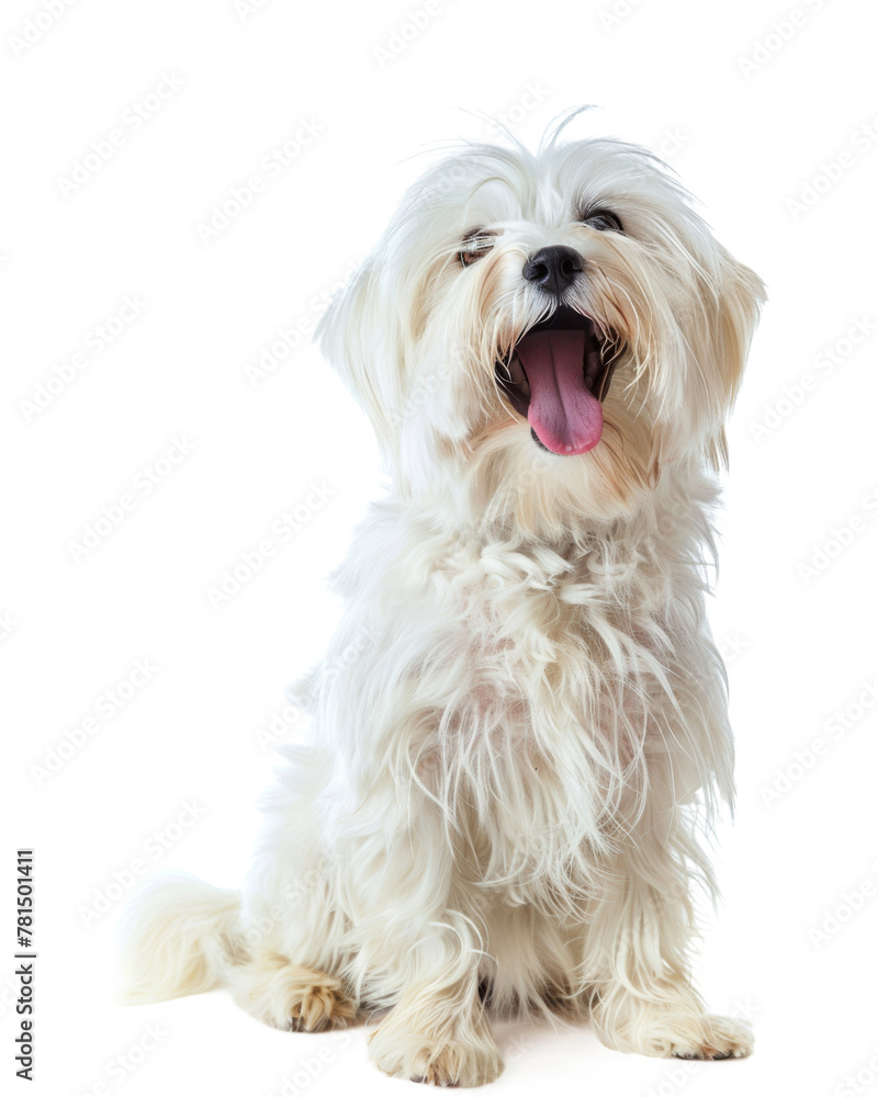Coton de tulear dog surprised on transparent background