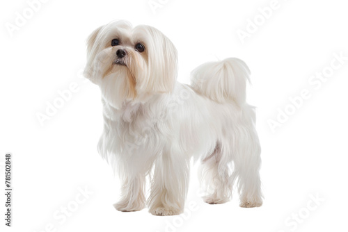 Maltese dog standing isolated on transparent background