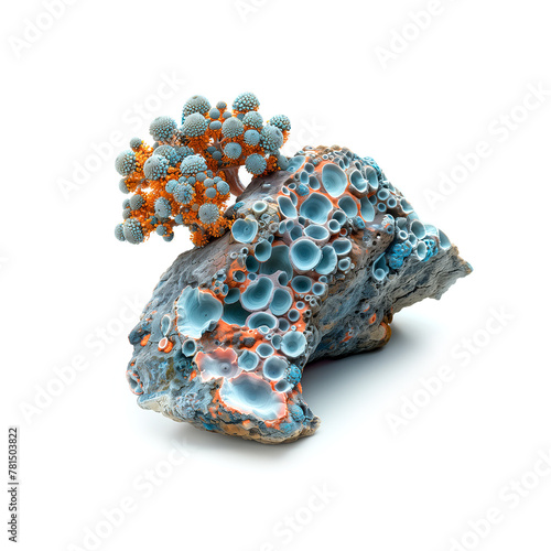 Coral Growth on a Rock. Generative AI
