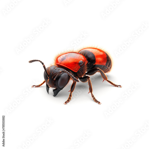 Close Up of Beetle on White Background. Generative AI