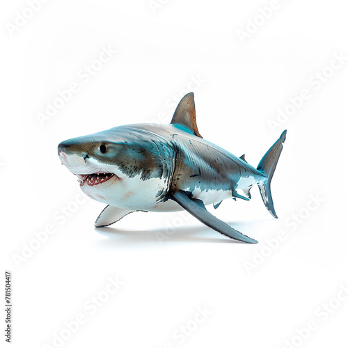 Toy Shark Resting on White Surface. Generative AI