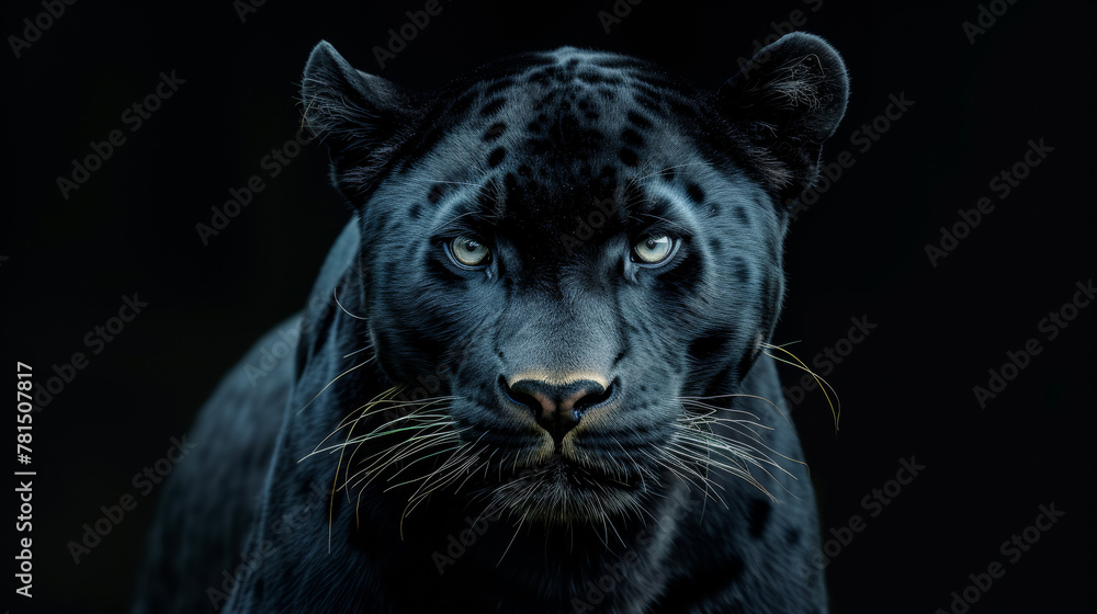 a fierce pantera staring at the camera with intense powerful