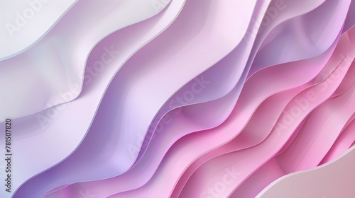 Pink and Purple Undulating Layers. Elegant Abstract 3D Background photo