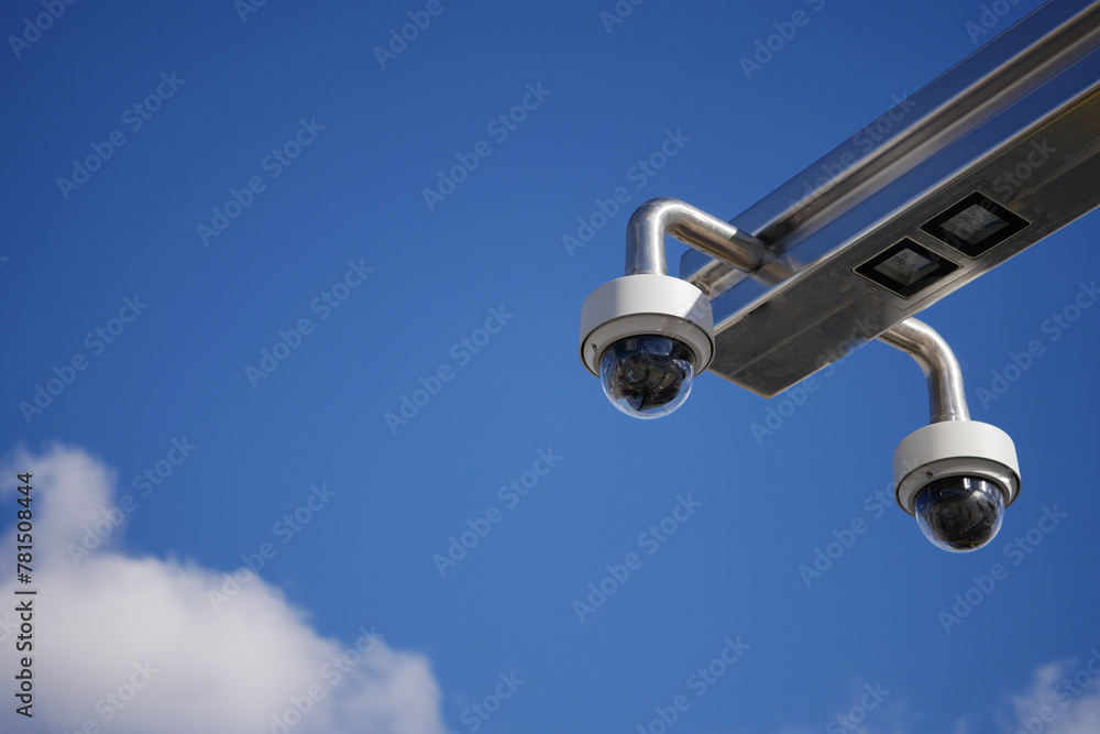 Close-up Of Security Camera On The Street. Close-up Of Security Camera On The Street.