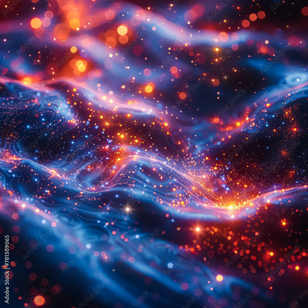 The image is a colorful, abstract representation of a wave. The wave is made up of blue and red colors, with the red being more prominent. The wave appears to be glowing, giving it a sense of movement The image is a colorful, abstract representation of a wave. The wave is made up of blue and red colors, with the red being more prominent. The wave appears to be glowing, giving it a sense of movement