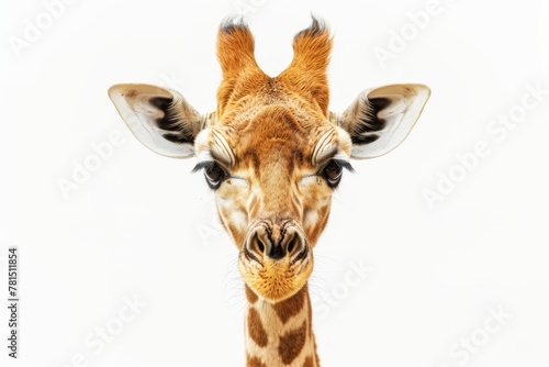 portrait of a giraffe isolated on white