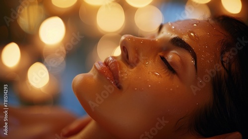 Woman Receiving Facial Massage in Spa